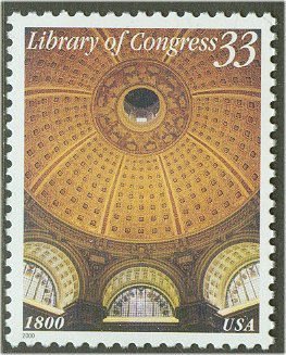 3390 33c Library of Congress Plate Block #3390_pb