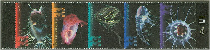 3439-43 33c Sea Creatures Set of 5 Used Singles #3439-43usg