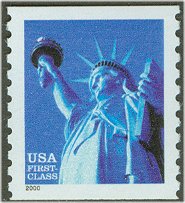 3452 (34c) Statue of Liberty, Water Activated Coil F-VF Mint NH #3452nh
