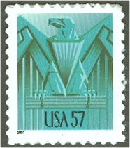3471A 57c Art Deco Eagle Plate Block #3471Apb
