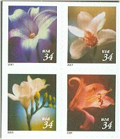 3487-90 34c Four Flowers Set of 4 Used Singles #3487-90usg