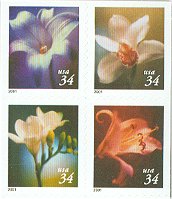 3487-90vb 34c Four Flowers Vending Booklet #3487-90vb