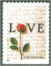 3496 34c Rose  Love Letter Full Sheet #3496sh