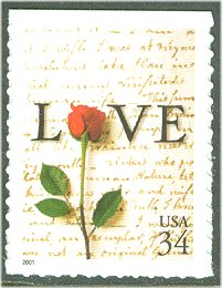 3497 34c Rose  Love Letter F-VF Mint NH #3497nh