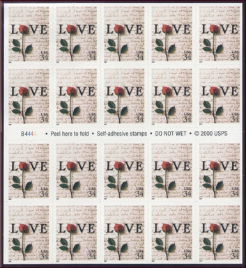3497a 34c Rose  Love Letter Convertible Booklet #3497a