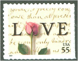 3499 55c Rose  Love Letter Full Sheet #3499sh