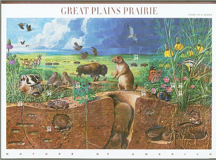 3506 34c Great Plains Sheet of 10 S #3506sh