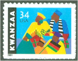3548 34c Kwanzaa Plate Block #3548pb