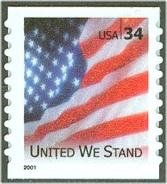 3549Be 34c United We Stand w/2002 Doubled Sided Booklet #3549Be