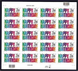 3558 34c Happy Birthday Full Sheet #3558sh