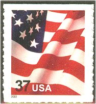 3635 37c Flag Self Adhesive small 2002 Used Single #3635used