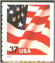 3636 37c Flag Self Adhesive large 2002 Used Single #3636used