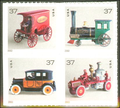 3642-5 37c Antique Toys Set of 4 Used Singles #3642-5usg
