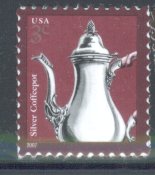 3754 3c Silver Coffee Pot (2007) Mint Plate Block of 4 #3754pb