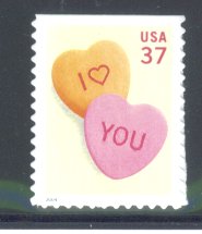 3833a 37c Candy Hearts Convertible Booklet #3833a