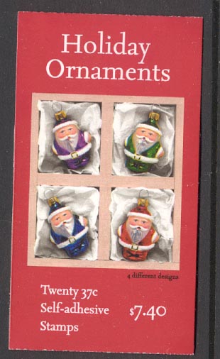 3887-90 37c Ornaments Vending Booklet #3890vb