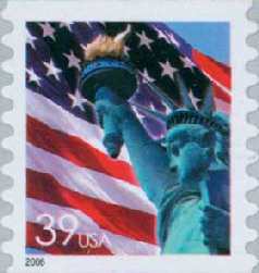 3983 39c Liberty  flag Coil Die Cut 8.5 F-VF Mint NH #3983nh