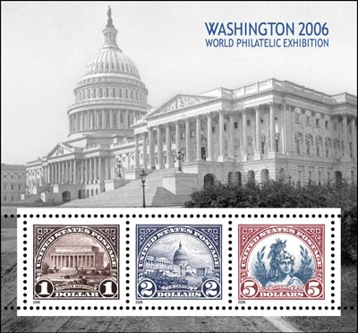 4075 8.00 Washington 2006 Set of 3 Used Singles from S/S #4075a-cusg