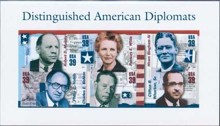 4076 39c Distinguished American Diplomats Souvenir Sheet F-VF NH #4076ss