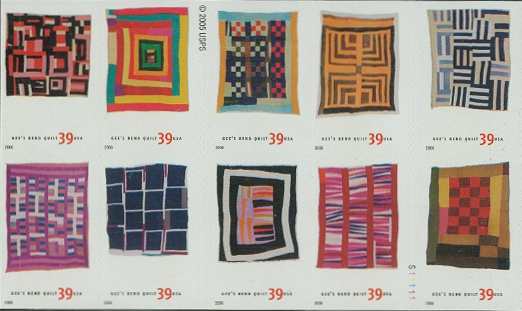 4098a 39c Quilts of Gee's Bend Set of 10 Used Singles #4098ausg