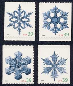 4113-6 39c Snowflakes from ATM Set of 4 Mint Singles #4113-6sg