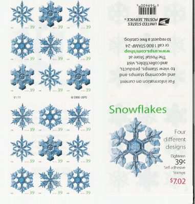 4113-6 39c Snowflakes ATM Booklet #4113atm
