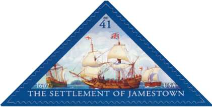 4136a 41c Settling of Jamestown F-VF Mint NH Single Stamp #4136anh