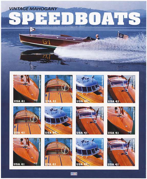 4163a 41c Speedboats F-VF Mint NH Sheet of 12 #4163a