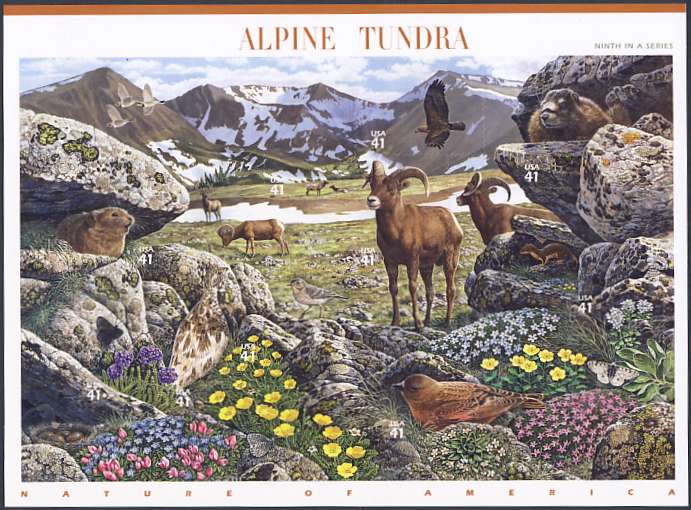 4198 41c Alpine Tundra Set of 10 Used Singles #4198a-jusg