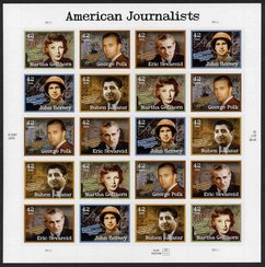 4248-52 42c Amercian Journalists Full Sheet #4248-52sh
