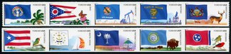 4313-22 44c Flags of Our Nation Set 5 Mint NH Two Strips of 5 #4322nh