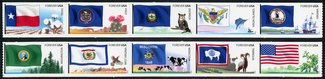 4323-32 45c Flags of Our Nation Set 6 F-VF Mint NH Two Strips of 5 #4323-32nh
