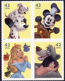 4342-45 42c Disney Imagination Set of 4 Used Singles #4342-5usg