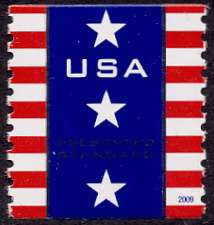 4385 (10c) Patriotic Banner 2009 Presort Coil Used Single #4385used
