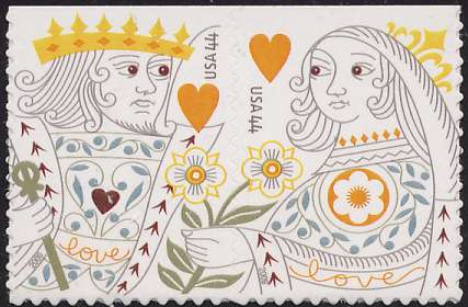 4404-05 44c King-Queen of Hearts Set of2 Used Singles #4404-5usg