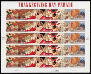 4417-20 44c Thanksgiving Day Parade F-VF Mint NH Full Sheet #4420sh