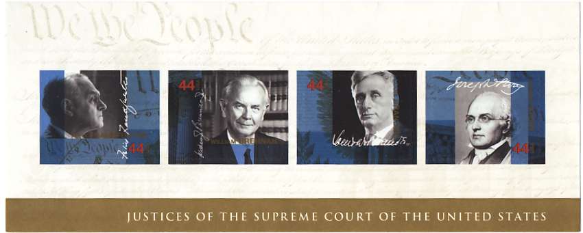 4422 44c Justices of the Supreme Court Souvenir Sheet F-VF Mint (4422nh)  Golden Valley Minnesota Stamp Co