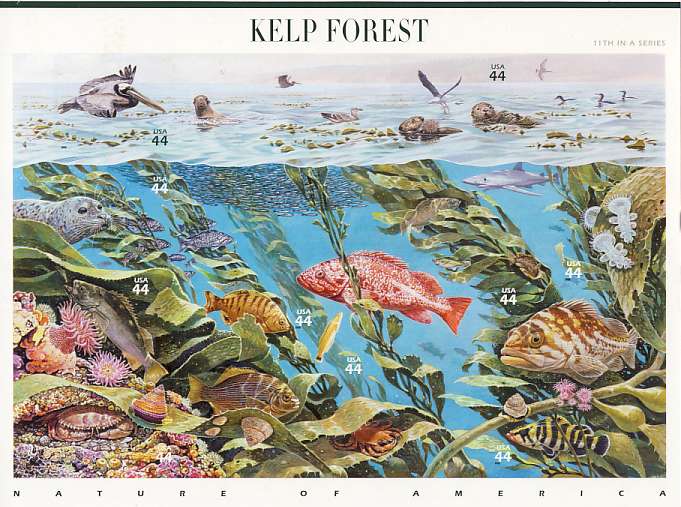 4423a-j 44c Kelp Forest Set of 10 Used Singles #4423a-jusg