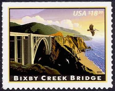 4439 18.30 Bixby Creek Bridge F-VF NH Plate Block of 4 #4439pb