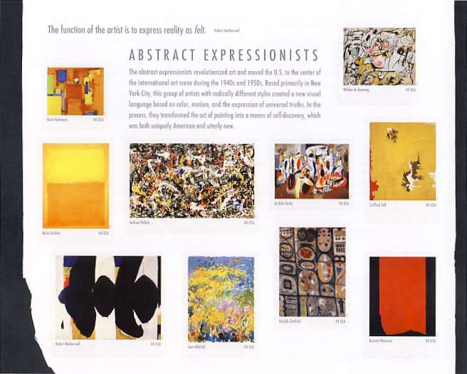 4444 44c Abstract Expressionists Souvenir Sheet F-VF NH #4444nh