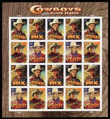4446-9 44c Cowboys of the Silver Screen F-VF NH Full Sheet #4446-9sh