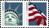4486-87 Forever Liberty  Flag, AP Set of 2 Used Singles #4486-7usg
