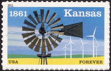 4493 Forever Kansas Statehood Plate BLock of 4 #4493pb