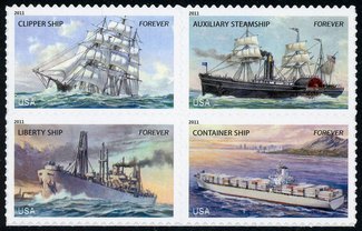 4548-51 Forever US Merchant Marine Attached Block of 4 #4548-51nh