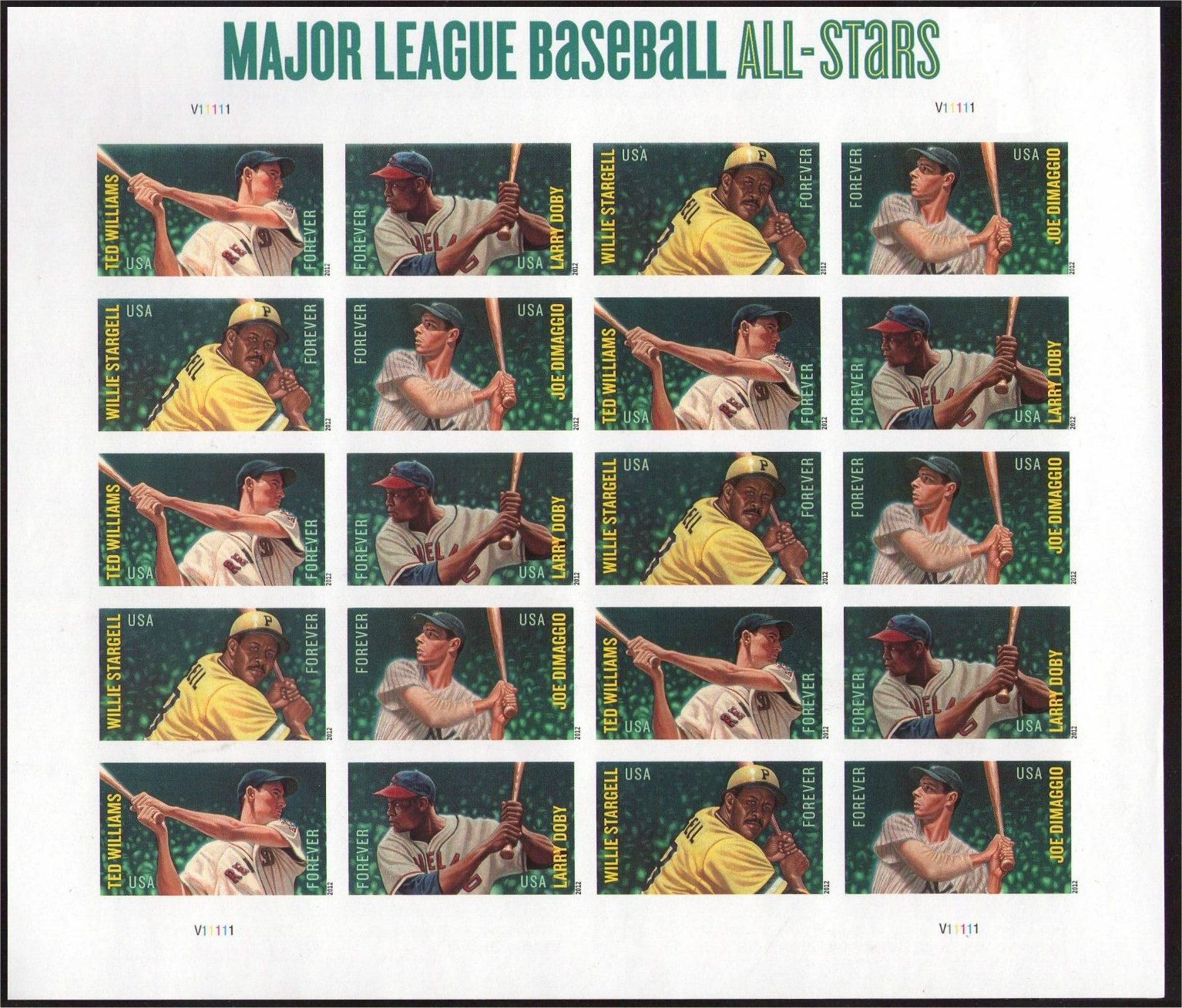 4694-7i Forever Baseball All-Stars Imperf Sheet #4697ish