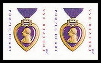 4704i Forever Purple Heart Imperf Pair (2012) No Die Cuts #4704ipr