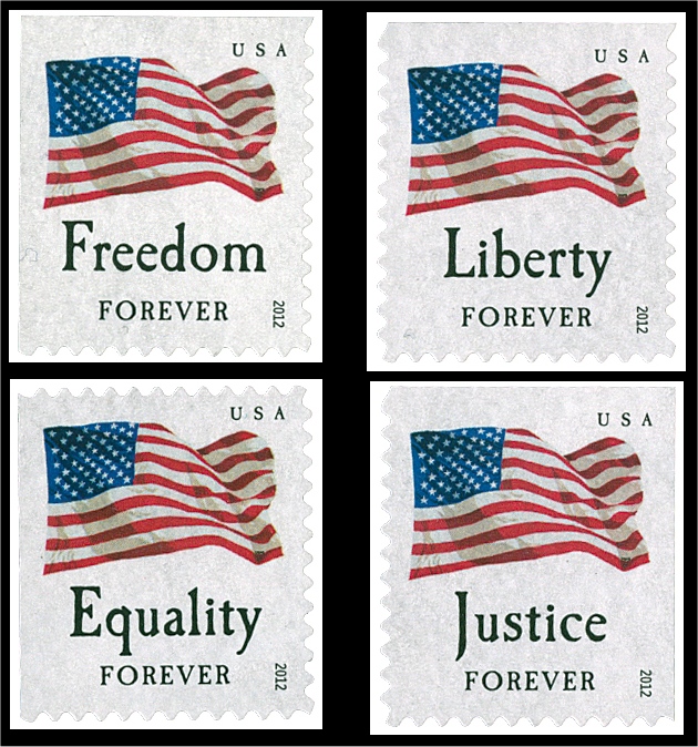 4706-9 Forever Four Flags from ATM Booklet 4 Used Singles #4706-9used