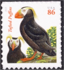 4737A 86c Tufted Puffins (Date in Black) Reissue Used #4737aused