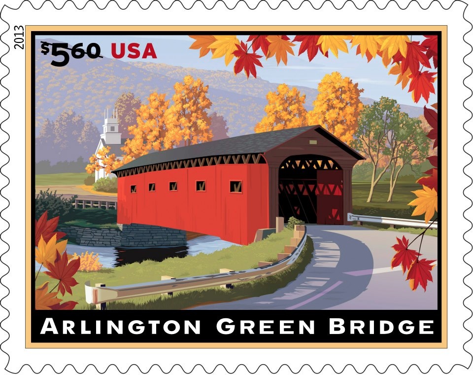 4738 5.60 Arlington Green Bridge Mint NH Plate Block of 4 #4738pb