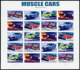 4743-7 Forever Muscle Cars Sheet of 20 Mint NH #4747sh